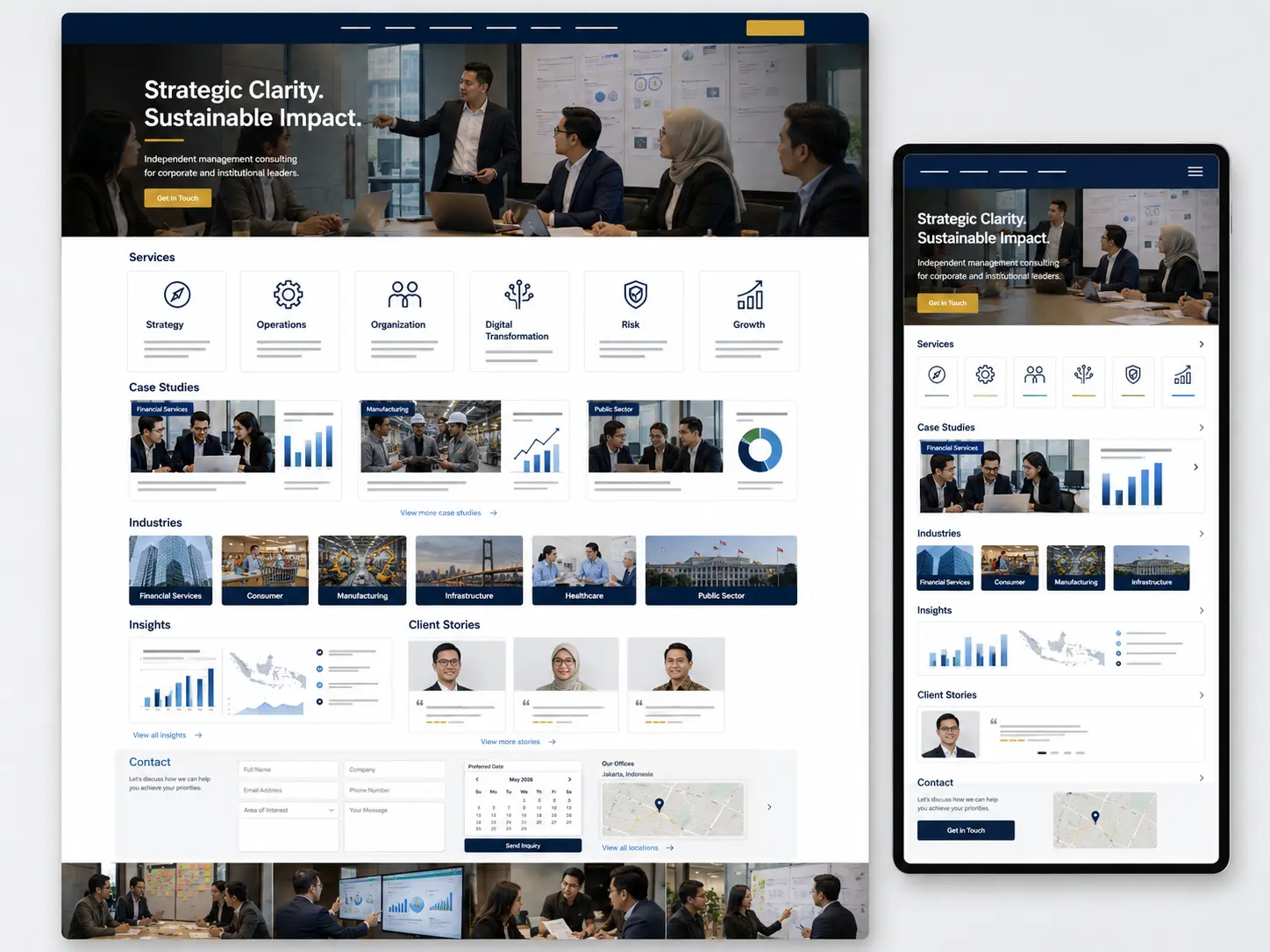 Tampilan website Archipelago Consulting