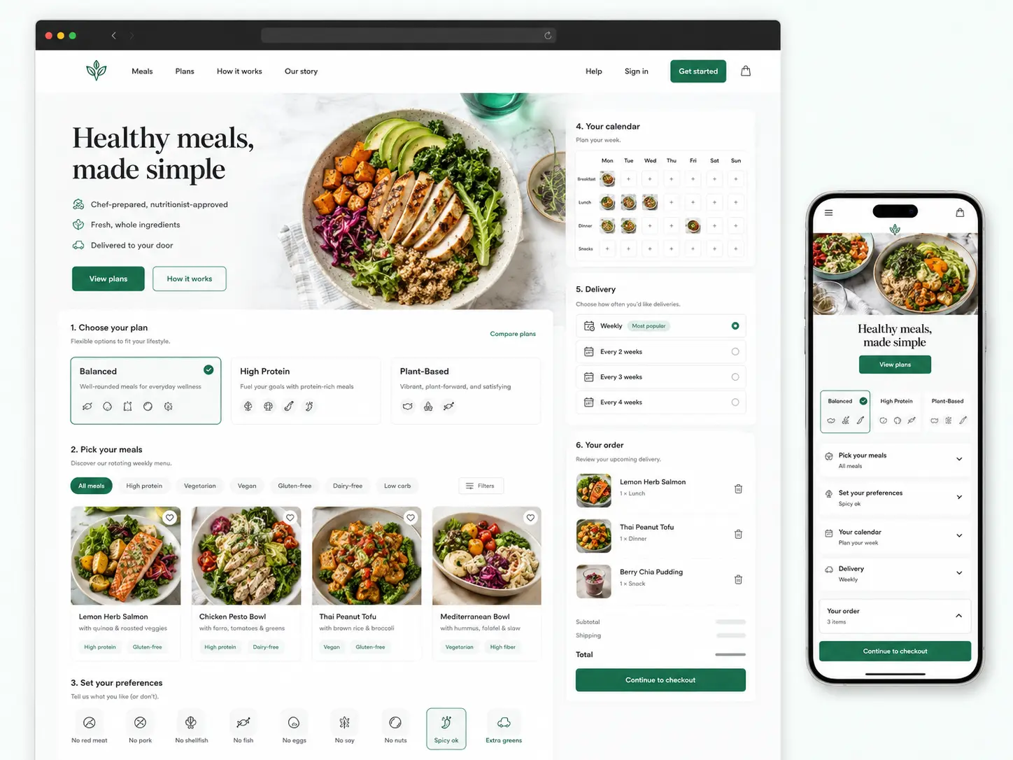 Tampilan website GreenBite