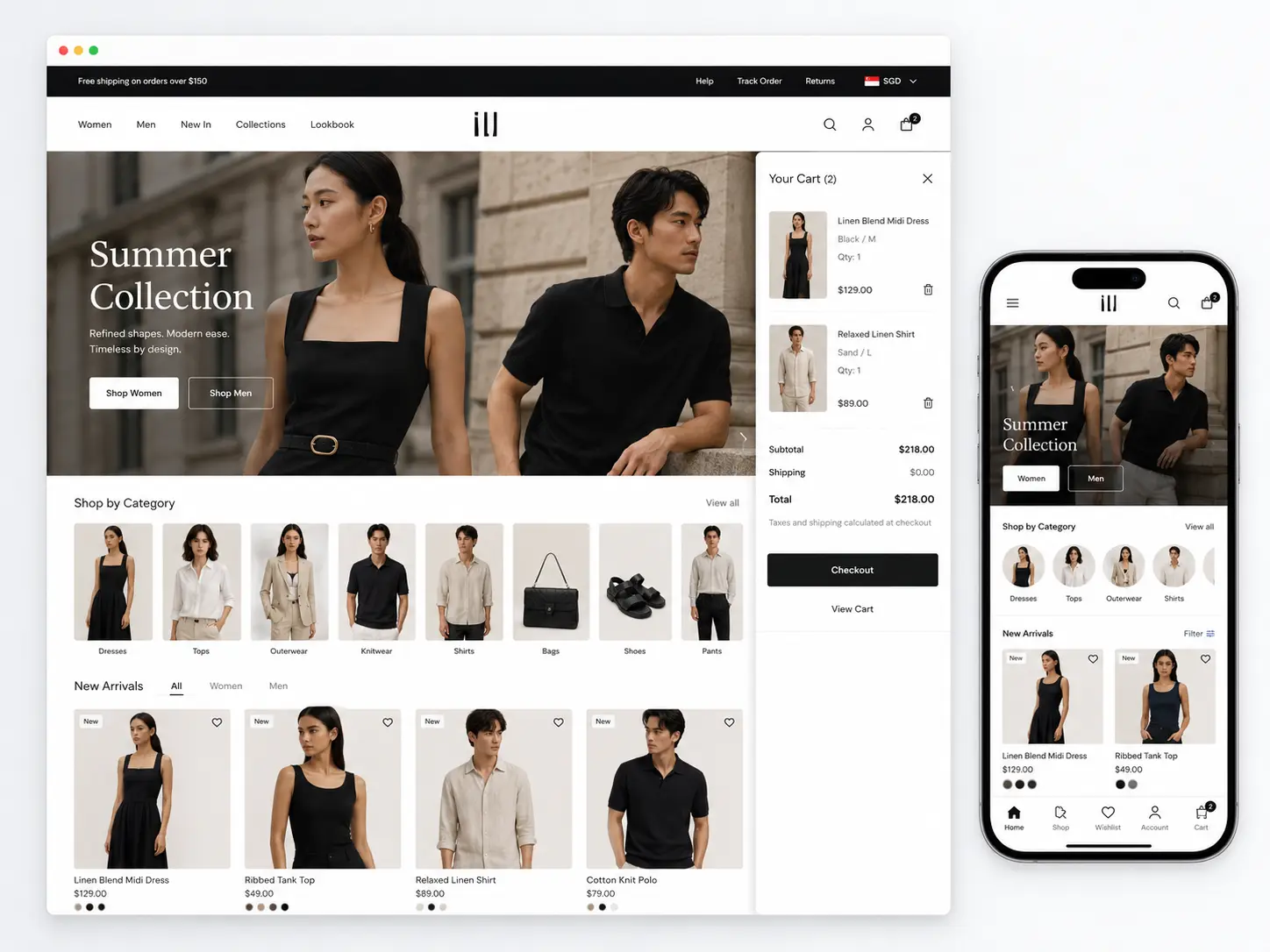 Tampilan proyek Sora Fashion